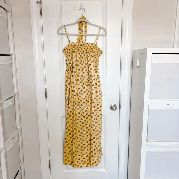 knee length dresses for ladies Tory Burch Homage Long Sleeve Midi Dress Multicolor Floral Print Silk   Celebrity Owned